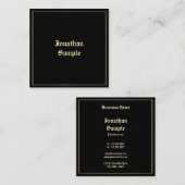 Carte De Visite Carré Élégant Gold Old Script Font Professional (Devant / Derrière)