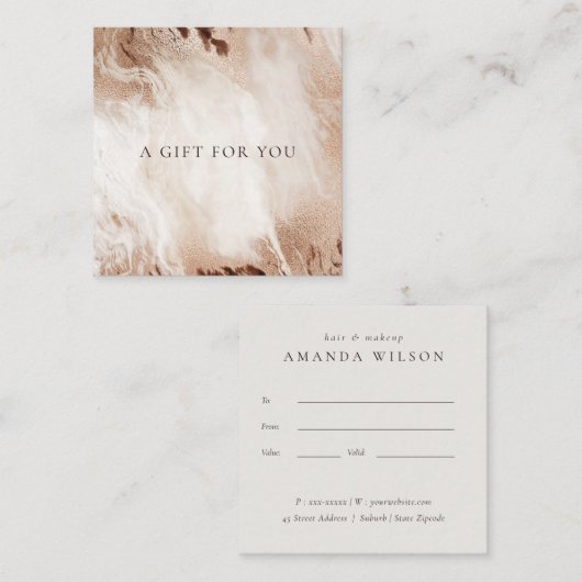 Carte De Visite Carré Élégant Gold Parties scintillant Agate Marbre Cert (Devant / Derrière)