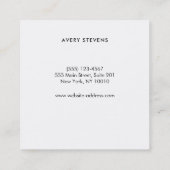 Carte De Visite Carré Élégant Gold Stried Professional Black (Dos)