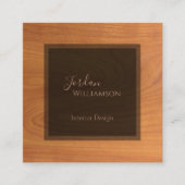 Carte De Visite Carré Élégant grain de bois simple professionnel chic (Devant)