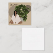 Carte De Visite Carré Élégant instructeur de yoga (Devant / Derrière)