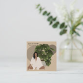 Carte De Visite Carré Élégant instructeur de yoga (Debout devant)