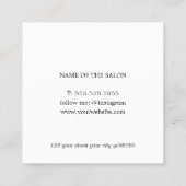 Carte De Visite Carré Elégant Jaune clair Noir Cheveux Gras (Dos)