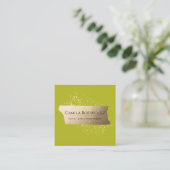 Carte De Visite Carré Élégant Lime Vert 	ProfessionnelModerne (Debout devant)