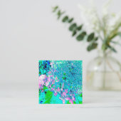 Carte De Visite Carré Élégant Limelight rose et bleu Hydrangea (Debout devant)