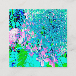 Carte De Visite Carré Élégant Limelight rose et bleu Hydrangea