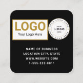Carte De Visite Carré Élégant Logo Code QR Scan Site Web Noir Blanc (Devant)