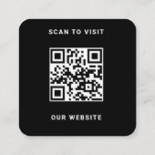 Carte De Visite Carré Élégant Logo Code QR Scan Site Web Noir Blanc (Dos)