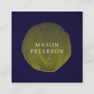 Carte De Visite Carré Élégant logo de cercle de brosse à aquarelle ja