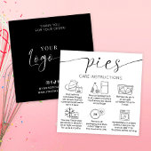 Carte De Visite Carré Élégant Logo Minimal Pies cuites Instructions de s