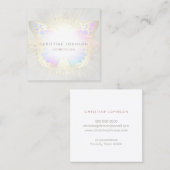 Carte De Visite Carré élégant logo papillon (Devant / Derrière)