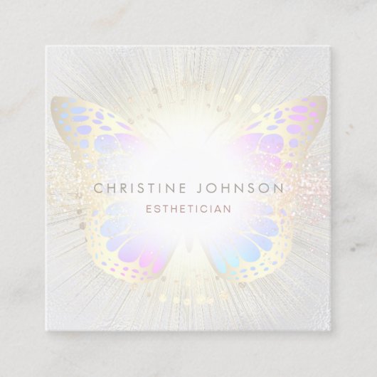 Carte De Visite Carré élégant logo papillon (Devant)