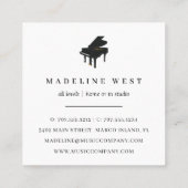 Carte De Visite Carré Élégant maître de piano doré (Dos)