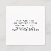 Carte De Visite Carré Élégant Mandala Floral Stylisé (Dos)