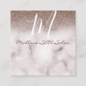 Carte De Visite Carré Élégant marbre chic Parties scintillant violet Mon (Devant)