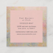 Carte De Visite Carré Élégant marbre pastel (Dos)
