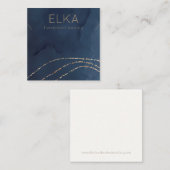 Carte De Visite Carré Elégant Marine & Gold Dots Carré CollierCarte d'af (Devant / Derrière)