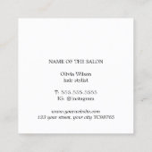 Carte De Visite Carré Elégant minimal Pastel Ciseaux noirs coiffeur (Dos)