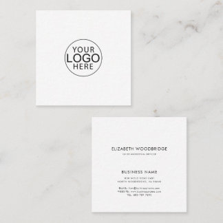 Carte De Visite Carré Elegant Minimalist Corporate Logo Employees