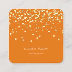 Carte De Visite Carré Élégant minimaliste chic, faux confettis dorés