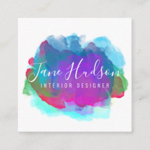 Carte De Visite Carré Élégant minimaliste coloré modifiable 2,5 x 2,5 m²