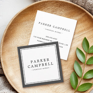 Carte De Visite Carré Élégant minimaliste professionnel de la frontière