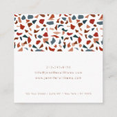 Carte De Visite Carré Élégant modèle abstrait moderne Terrazzo (Dos)