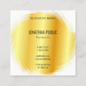 Carte De Visite Carré Elégant Modèle Gold Look moderne Professionnel (Dos)