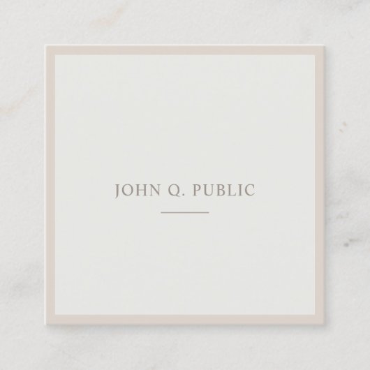 Carte De Visite Carré Élégant Modèle simple Brown Green Professional (Devant)