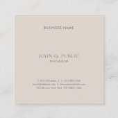 Carte De Visite Carré Élégant Modèle simple Brown Green Professional (Dos)