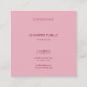 Carte De Visite Carré Elégant Modèle simple rose pâle Luxe moderne (Dos)