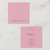 Carte De Visite Carré Elégant Modèle simple rose pâle Luxe moderne (Devant / Derrière)