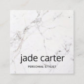 Carte De Visite Carré Elegant Modern White Marble Professional (Devant)