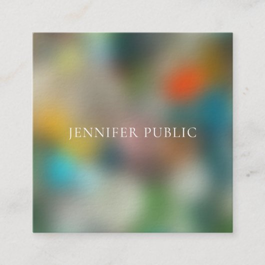 Carte De Visite Carré Élégant moderne Art Abstrait Modèle professionnel (Devant)