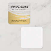 Carte De Visite Carré Élégant moderne brossé or texturé (Devant / Derrière)