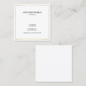 Carte De Visite Carré Élégant moderne Clean Plain Or Look professionnel (Devant / Derrière)