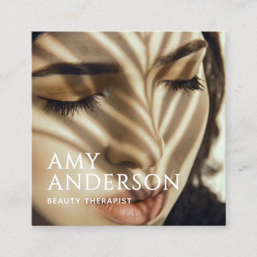 Carte De Visite Carré Élégant moderne luxe classique photo d'huile d'or (Devant)