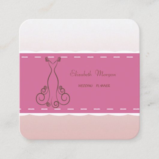 Carte De Visite Carré Élégant moderne luxe professionnel, Robe (Devant)