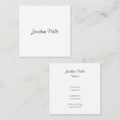 Carte De Visite Carré Élégant moderne manuscrit Nom Modèle (Devant / Derrière)