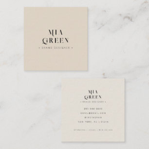 Carte De Visite Carré Élégant Moderne Minimaliste Professionnel Neutre