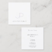 Carte De Visite Carré Élégant Moderne Monogrammé Populaire Élégant Plain (Devant / Derrière)