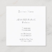 Carte De Visite Carré Élégant Moderne Monogrammé Populaire Élégant Plain (Dos)