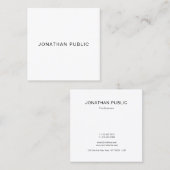 Carte De Visite Carré Élégant Moderne Professionnel Douceur Unique Plain (Devant / Derrière)