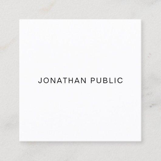 Carte De Visite Carré Élégant Moderne Professionnel Douceur Unique Plain (Devant)