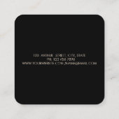 Carte De Visite Carré Élégant moderne, Rouge, Cercles d'or (Dos)