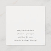 Carte De Visite Carré Élégant Moderne Rustique Tan Tan Texture Cuir Pers (Dos)