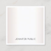 Carte De Visite Carré Elégant Moderne Simpl Faux Argent Plain Chic Luxe (Devant)