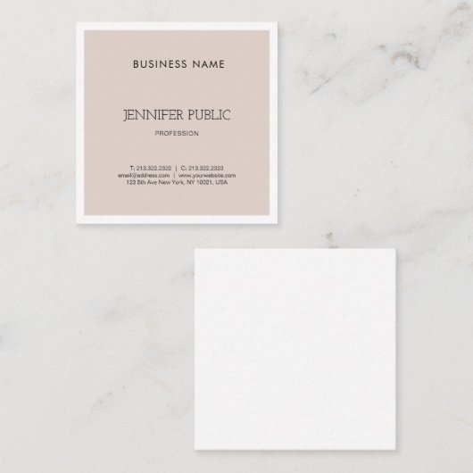 Carte De Visite Carré Élégant Moderne Simple Graphisme Design tendance P (Devant / Derrière)