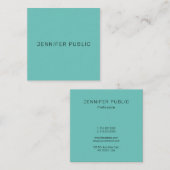 Carte De Visite Carré Élégant moderne simple Modèle tendance Turquoise (Devant / Derrière)