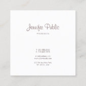 Carte De Visite Carré Élégant moderne tendance Creative Plain Profession (Dos)